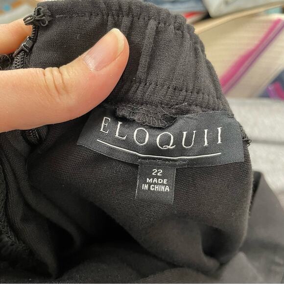 Eloquii Black & Blue Colorblock A Line Skirt Womens 22 Preppy Casual Modest - Picture 4 of 7